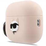 Carcasa Karl Lagerfeld Silicone Choupette Head 3D compatibila cu Apple AirPods Pro 3, Roz 3 - lerato.ro