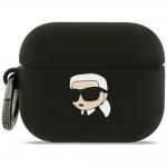 Carcasa Karl Lagerfeld Silicone Karl Head 3D compatibila cu Apple AirPods Pro 3, Negru 2 - lerato.ro