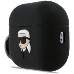 Carcasa Karl Lagerfeld Silicone Karl Head 3D compatibila cu Apple AirPods Pro 3, Negru 3 - lerato.ro