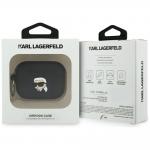 Carcasa Karl Lagerfeld Silicone Karl Head 3D compatibila cu Apple AirPods Pro 3, Negru 5 - lerato.ro