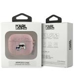 Carcasa Karl Lagerfeld Monogram Karl and Choupette Head compatibila cu Apple AirPods 3, Roz 4 - lerato.ro