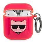 Carcasa Karl Lagerfeld Choupette compatibila cu Apple AirPods 1/2, Roz 2 - lerato.ro