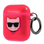 Carcasa Karl Lagerfeld Choupette compatibila cu Apple AirPods 1/2, Roz 4 - lerato.ro