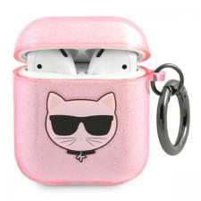 Karl Lagerfeld Style, Carcasa Karl Lagerfeld Choupette Head compatibila cu Apple AirPods 1/2, Roz, lerato.ro