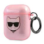 Carcasa Karl Lagerfeld Choupette Head compatibila cu Apple AirPods 1/2, Roz 4 - lerato.ro