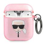 Carcasa Karl Lagerfeld Karl Head compatibila cu Apple AirPods 1/2, Roz 2 - lerato.ro