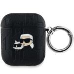 Carcasa Karl Lagerfeld Monogram Karl and Choupette Head compatibila cu Apple AirPods 1/2, Negru 2 - lerato.ro