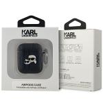 Carcasa Karl Lagerfeld Monogram Karl and Choupette Head compatibila cu Apple AirPods 1/2, Negru 4 - lerato.ro