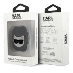 Carcasa Karl Lagerfeld Silicone Choupette compatibila cu Apple AirPods 1/2, Negru 4 - lerato.ro