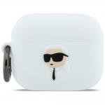 Carcasa Karl Lagerfeld Silicone Karl Head 3D compatibila cu Apple AirPods Pro 3, Alb 2 - lerato.ro