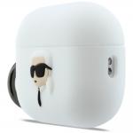 Carcasa Karl Lagerfeld Silicone Karl Head 3D compatibila cu Apple AirPods Pro 3, Alb 3 - lerato.ro