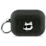 Carcasa Karl Lagerfeld Monogram Choupette compatibila cu Apple AirPods Pro 3, Negru 2 - lerato.ro