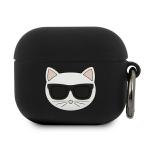Carcasa Karl Lagerfeld Silicone Choupette compatibila cu Apple AirPods 3, Negru 2 - lerato.ro