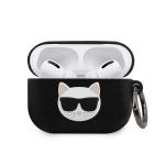 Carcasa Karl Lagerfeld Silicone Choupette compatibila cu Apple AirPods Pro, Negru 2 - lerato.ro