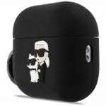 Carcasa Karl Lagerfeld Silicone Karl and Chaupette Head 3D compatibila cu Apple AirPods Pro 3, Negru 3 - lerato.ro