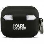 Carcasa Karl Lagerfeld Silicone Karl and Chaupette Head 3D compatibila cu Apple AirPods Pro 3, Negru 4 - lerato.ro