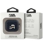 Carcasa Karl Lagerfeld Monogram Karl and Choupette Head compatibila cu Apple AirPods 3, Negru 4 - lerato.ro