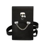Geanta universala Karl Lagerfeld Ikonik Karl Chain, 18.5 x 11.5 x 2 cm, 5 compartimente, Negru 2 - lerato.ro