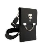 Geanta universala Karl Lagerfeld Ikonik Karl Chain, 18.5 x 11.5 x 2 cm, 5 compartimente, Negru 4 - lerato.ro
