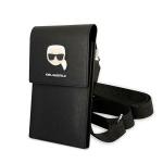Geanta universala Karl Lagerfeld Metal Karl Head, 18.5 x 11.5 x 2 cm, 5 compartimente, Negru 3 - lerato.ro