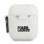 Carcasa Karl Lagerfeld Silicone Choupette compatibila cu Apple AirPods 1/2, Alb 3 - lerato.ro