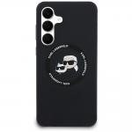 Carcasa Karl Lagerfeld Silicone Karl and Choupette Heads cu MagSafe compatibila cu Samsung Galaxy S25 FE, Negru 2 - lerato.ro
