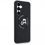 Carcasa Karl Lagerfeld Silicone Karl and Choupette Heads cu MagSafe compatibila cu Samsung Galaxy S25 FE, Negru 5 - lerato.ro