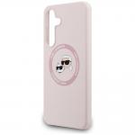 Carcasa Karl Lagerfeld Silicone Karl and Choupette Heads cu MagSafe compatibila cu Samsung Galaxy S25 FE, Roz 7 - lerato.ro