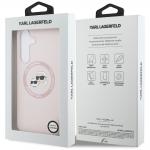 Carcasa Karl Lagerfeld Silicone Karl and Choupette Heads cu MagSafe compatibila cu Samsung Galaxy S25 FE, Roz 9 - lerato.ro