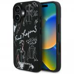 Carcasa Karl Lagerfeld Grained Pattern and Logo cu MagSafe compatibila cu iPhone 16, Negru 4 - lerato.ro