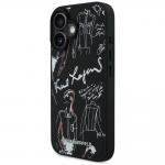 Carcasa Karl Lagerfeld Grained Pattern and Logo cu MagSafe compatibila cu iPhone 16, Negru 3 - lerato.ro
