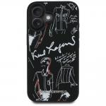 Carcasa Karl Lagerfeld Grained Pattern and Logo cu MagSafe compatibila cu iPhone 16, Negru 2 - lerato.ro