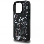 Carcasa Karl Lagerfeld Grained Pattern and Logo cu MagSafe compatibila cu iPhone 16 Pro, Negru 7 - lerato.ro