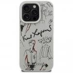 Carcasa Karl Lagerfeld Grained Pattern and Logo cu MagSafe compatibila cu iPhone 16 Pro Max, Gri 2 - lerato.ro