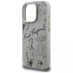 Carcasa Karl Lagerfeld Grained Pattern and Logo cu MagSafe compatibila cu iPhone 16 Pro Max, Gri 7 - lerato.ro