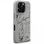 Carcasa Karl Lagerfeld Grained Pattern and Logo cu MagSafe compatibila cu iPhone 16 Pro, Gri 5 - lerato.ro