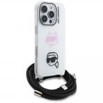 Carcasa Karl Lagerfeld IML Crossbody Karl and Choupette compatibila cu iPhone 16 Pro, Alb 4 - lerato.ro