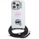 Carcasa Karl Lagerfeld IML Crossbody Karl and Choupette compatibila cu iPhone 16 Pro Max, Alb 2 - lerato.ro