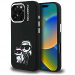 Carcasa Karl Lagerfeld Silicone Karl and Choupette Sketch cu MagSafe compatibila cu iPhone 16 Pro, Negru 4 - lerato.ro