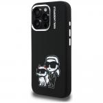 Carcasa Karl Lagerfeld Silicone Karl and Choupette Sketch cu MagSafe compatibila cu iPhone 16 Pro, Negru 3 - lerato.ro