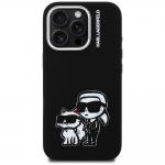 Carcasa Karl Lagerfeld Silicone Karl and Choupette Sketch cu MagSafe compatibila cu iPhone 16 Pro, Negru 2 - lerato.ro
