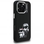 Carcasa Karl Lagerfeld Silicone Karl and Choupette Sketch cu MagSafe compatibila cu iPhone 16 Pro, Negru 5 - lerato.ro