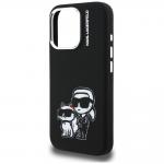 Carcasa Karl Lagerfeld Silicone Karl and Choupette Sketch cu MagSafe compatibila cu iPhone 16 Pro, Negru 7 - lerato.ro