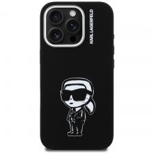 Carcasa Karl Lagerfeld Silicone Karl Sketch cu MagSafe compatibila cu iPhone 16 Pro, Negru