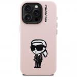 Carcasa Karl Lagerfeld Silicone Karl Sketch cu MagSafe compatibila cu iPhone 16 Pro Max, Roz 2 - lerato.ro