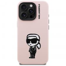 Carcasa Karl Lagerfeld Silicone Karl Sketch cu MagSafe compatibila cu iPhone 16 Pro, Roz