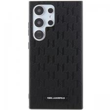 Carcasa Karl Lagerfeld Saffiano Mono Metal Logo compatibila cu Samsung Galaxy S24 Ultra, Negru