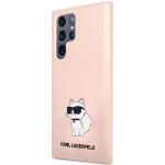 Carcasa Karl Lagerfeld Silicone Choupette compatibila cu Samsung Galaxy S24 Ultra, Roz 3 - lerato.ro