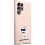 Carcasa Karl Lagerfeld Silicone Choupette compatibila cu Samsung Galaxy S24 Ultra, Roz 5 - lerato.ro