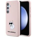 Carcasa Karl Lagerfeld Silicone Choupette compatibila cu Samsung Galaxy S24 Plus, Roz 4 - lerato.ro